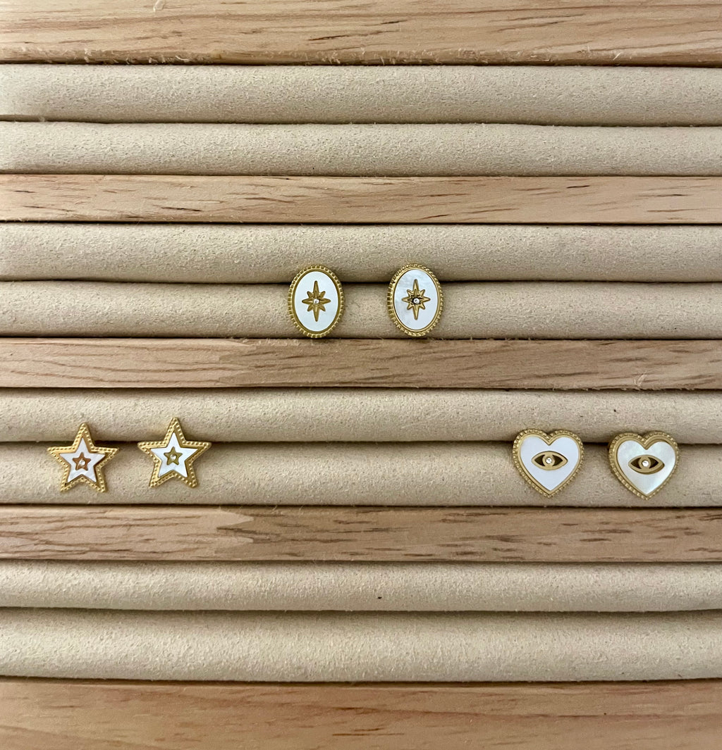 Pendientes talismán ovalados